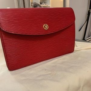 vintage red art deco pochette clutch